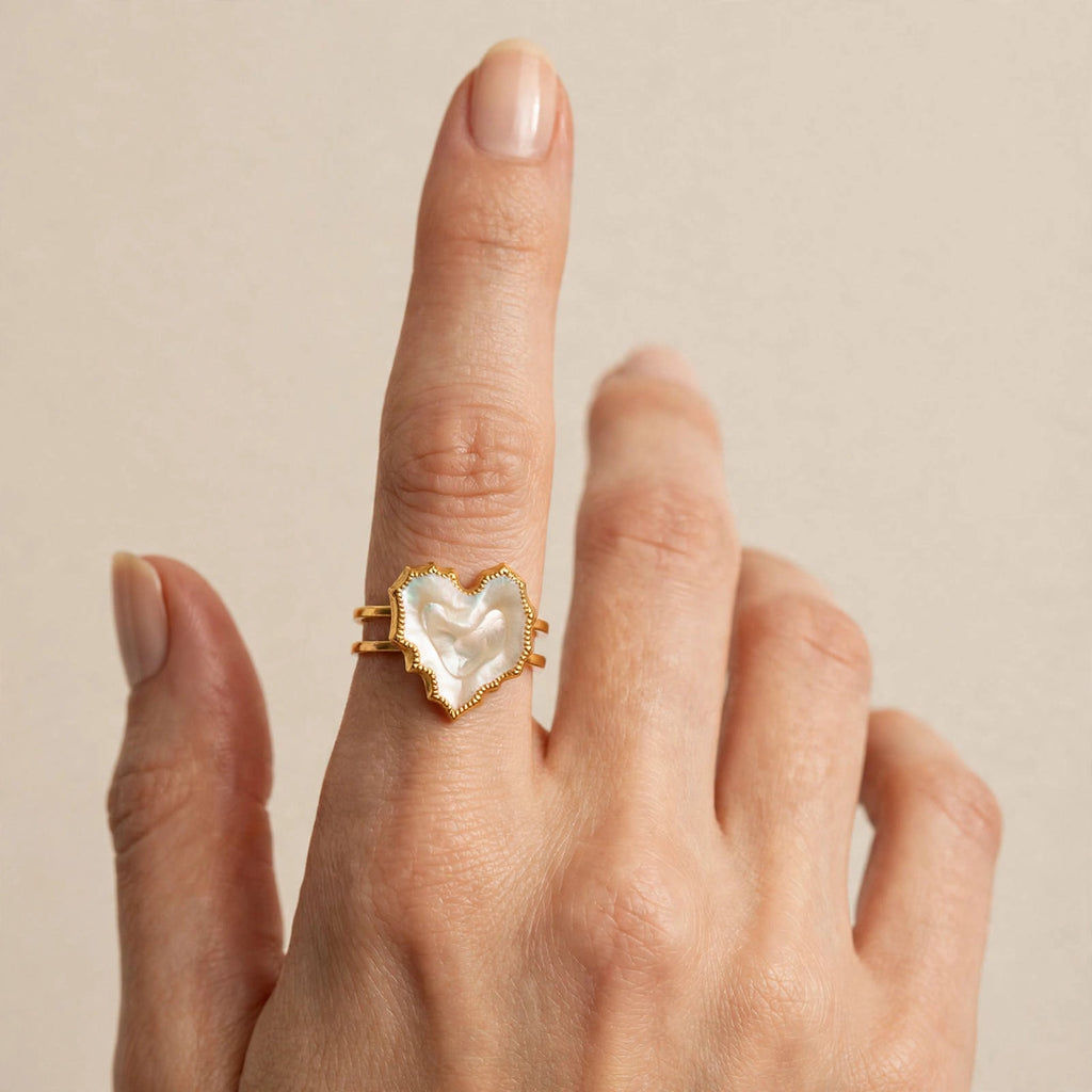 Anillo Corazón Perlado
